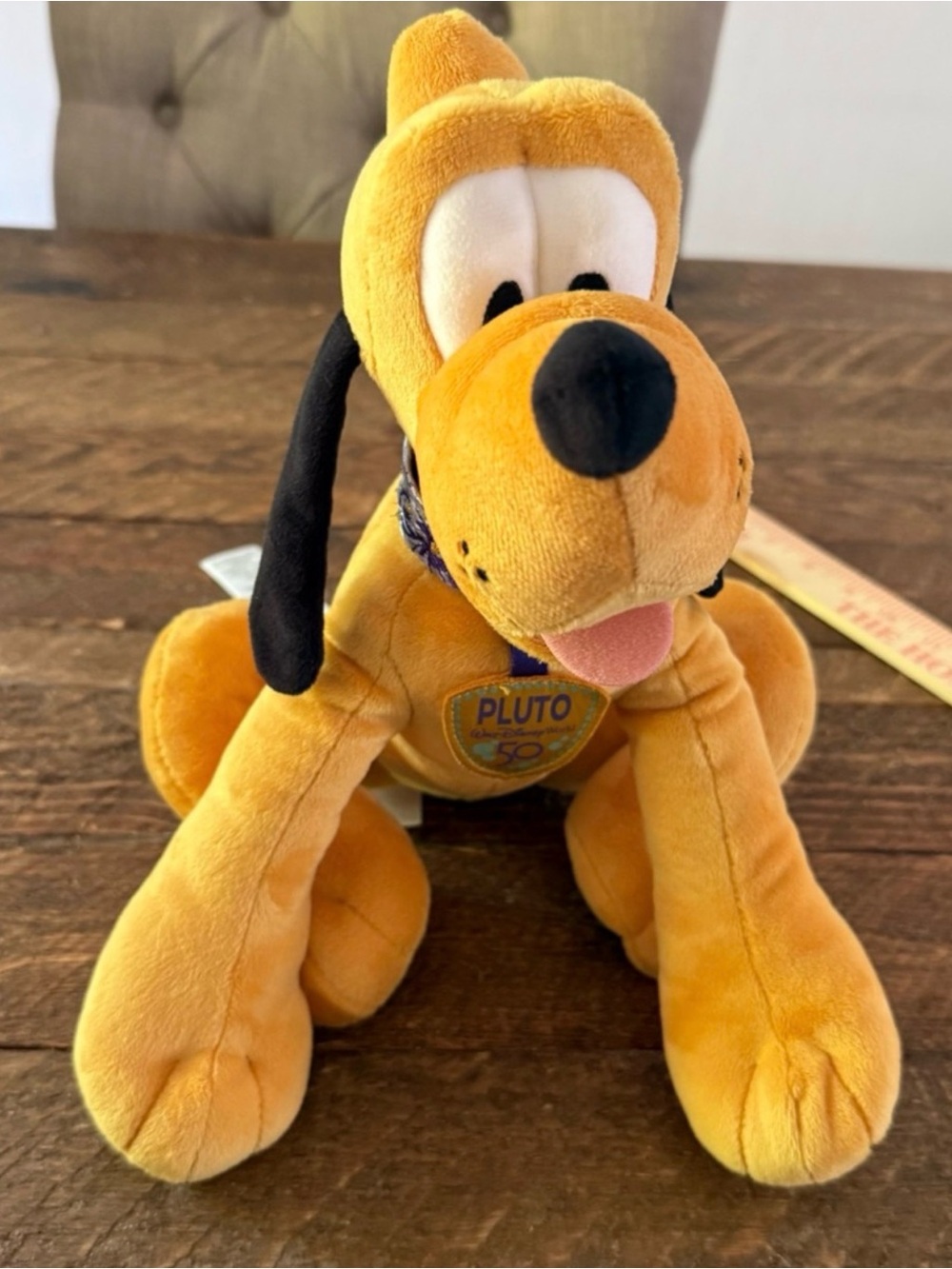 50th  Disney Pluto Plush Dog Toy - Yellow Disney Pet Plush